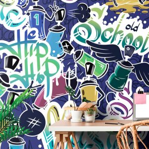 tapeta vesely street art vo fialovom