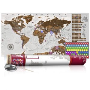 zoskrabavacia mapa v sedej farbe grey map poster 100x50
