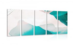 5 dielny obraz moderna modra abstrakcia