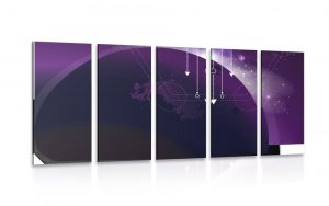 5 dielny obraz nadherna fialova abstrakcia