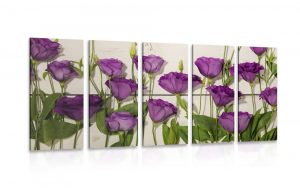 5 dielny obraz nadherne fialove kvety