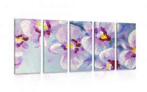 5 dielny obraz romanticke fialove kvety