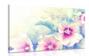 obraz akvarelova ilustracia ruzovych kvetov