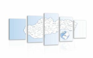 5 dielny obraz mapa slovenskej republiky