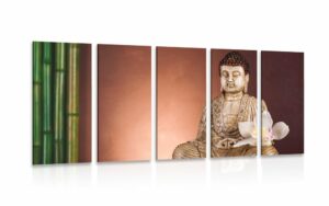 5 dielny obraz meditujuci budha