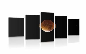 5 dielny obraz mesiac na nocnej oblohe