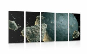 5 dielny obraz meteority v okoli planety