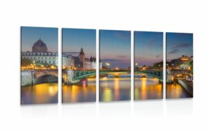 5 dielny obraz oslnujuca panorama pariza
