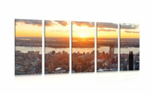 5 dielny obraz panorama mesta new york