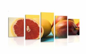 5 dielny obraz tropicke ovocie