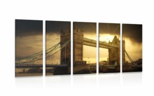 5 dielny obraz zapad slnka nad tower bridge