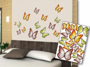dekoracne nalepky na stenu farebne motyle