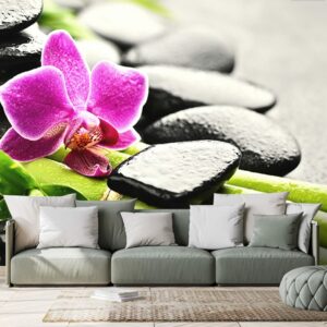 fototapeta zatisie s fialovou orchideou