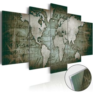 obraz bronzova mapa na akrylatovom skle bronze map
