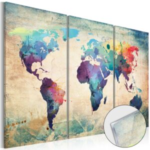 obraz duhova mapa sveta na akrylatovom skle rainbow map