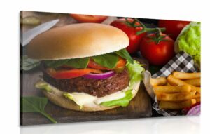 obraz hamburger s hranolkami