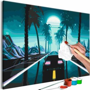 obraz malovanie podla cisiel cesta do neznama blue moon highway