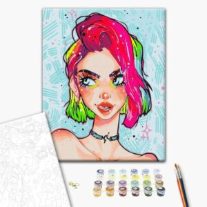 obraz malovanie podla cisiel cool lady