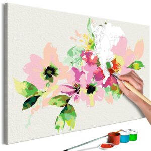obraz malovanie podla cisiel farebne kvety colourful flowers