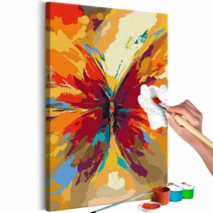 obraz malovanie podla cisiel farebny motyl multicolored butterfly