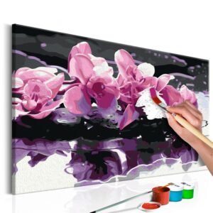 obraz malovanie podla cisiel fialova orchidea purple orchid