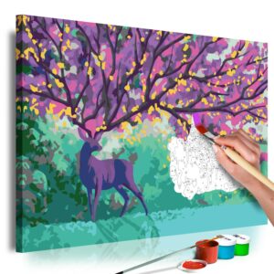 obraz malovanie podla cisiel fialovy jelen purple deer
