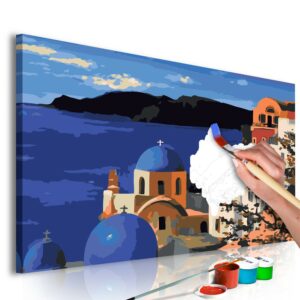 obraz malovanie podla cisiel grecky ostrov santorini