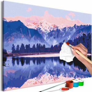 obraz malovanie podla cisiel jazero v kanade matheson lake