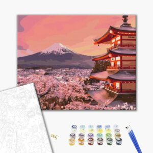 obraz malovanie podla cisiel kuzelne japonsko