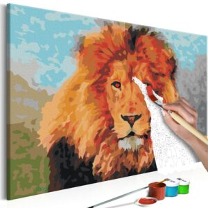 obraz malovanie podla cisiel lev lion