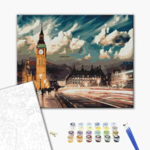 obraz malovanie podla cisiel londyn za sumraku