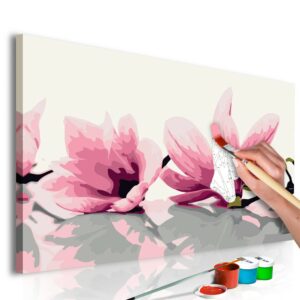 obraz malovanie podla cisiel magnolia magnolia white background