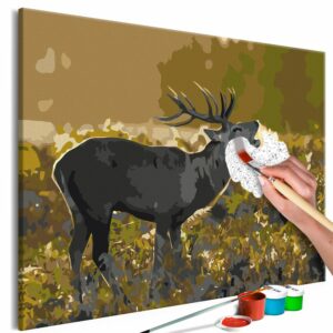 obraz malovanie podla cisiel majestatny jelen deer on rut