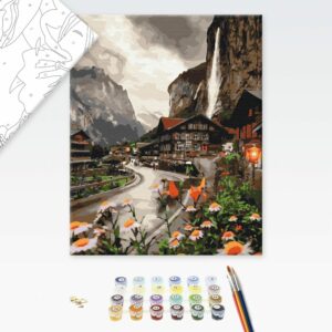 obraz malovanie podla cisiel malebne svajciarsko