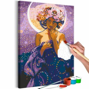 obraz malovanie podla cisiel mesacna zena moon woman