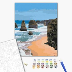 obraz malovanie podla cisiel morske skaly