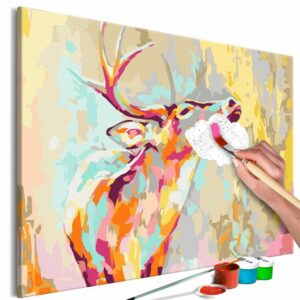 obraz malovanie podla cisiel nadherny jelen proud deer