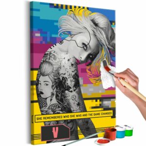 obraz malovanie podla cisiel odvazna hracka game girl