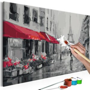 obraz malovanie podla cisiel pariz v dazdi rainy paris