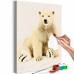 obraz malovanie podla cisiel priatelsky medved lovely bear