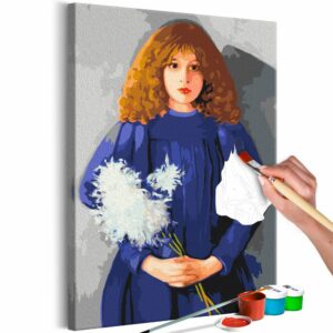 obraz malovanie podla cisiel reprodukcia o boznanska girl with chrysanthemums