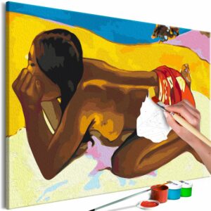 obraz malovanie podla cisiel reprodukcia paul gauguin alone