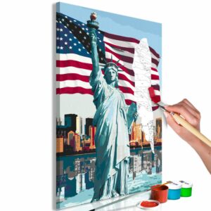 obraz malovanie podla cisiel socha slobody proud american