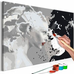 obraz malovanie podla cisiel suboj charakterov black white