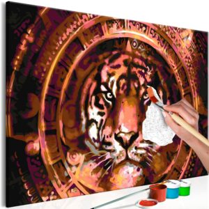 obraz malovanie podla cisiel tiger a ornamenty tiger and ornaments