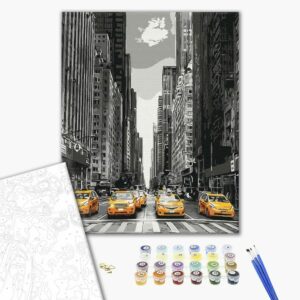 obraz malovanie podla cisiel ulica v meste new york