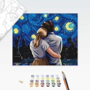 obraz malovanie podla cisiel vecer pod hviezdami