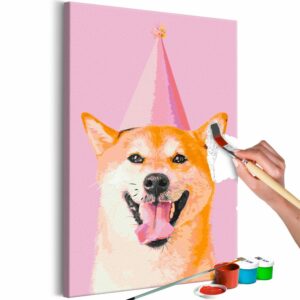 obraz malovanie podla cisiel vesely psik funny shiba