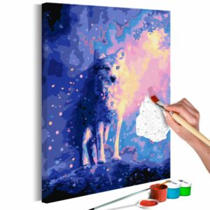 obraz malovanie podla cisiel vlk wolf