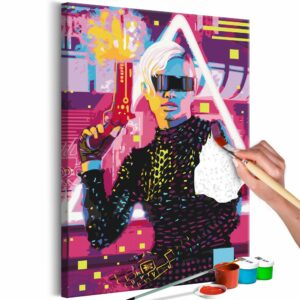 obraz malovanie podla cisiel zenska bojovnicka last warning